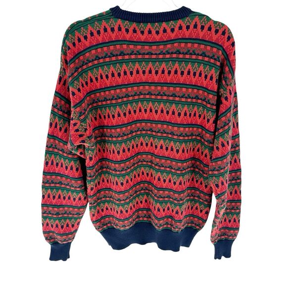 Vintage Regatta Sport Sweater Mens M Southwest Aztec Geometric 90s Grandpa - Picture 2 of 11